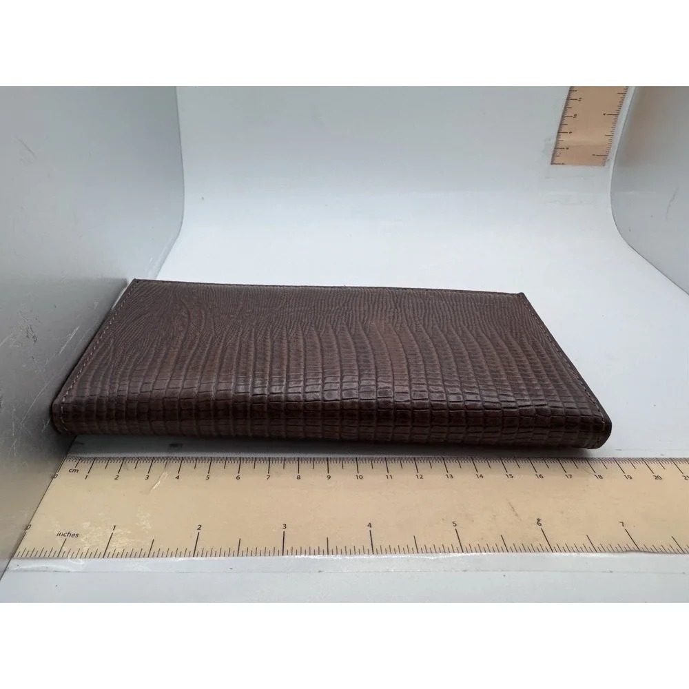 Ranger Belt‎ Company Mens Brown Lizard Embossed Leather Long Bifold Wallet NIB